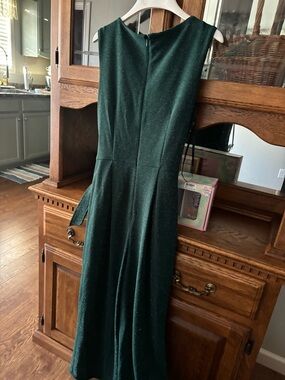 Calvin Klein Dark Green Sleeveless Jumpsuit with Subtle Sparkle